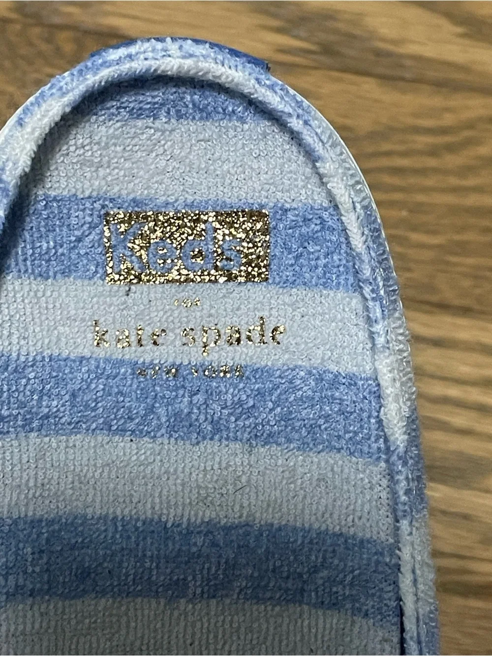 NWOT - Keds x Kate Spade Moxie Mule Terry Cloth Blue Striped Slip On Sneakers